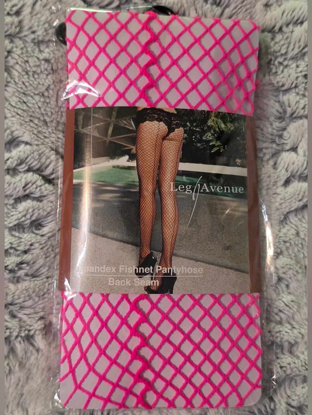 BRAND NEW! Leg Avenue NEON PINK fishnet pantyhose with back seam